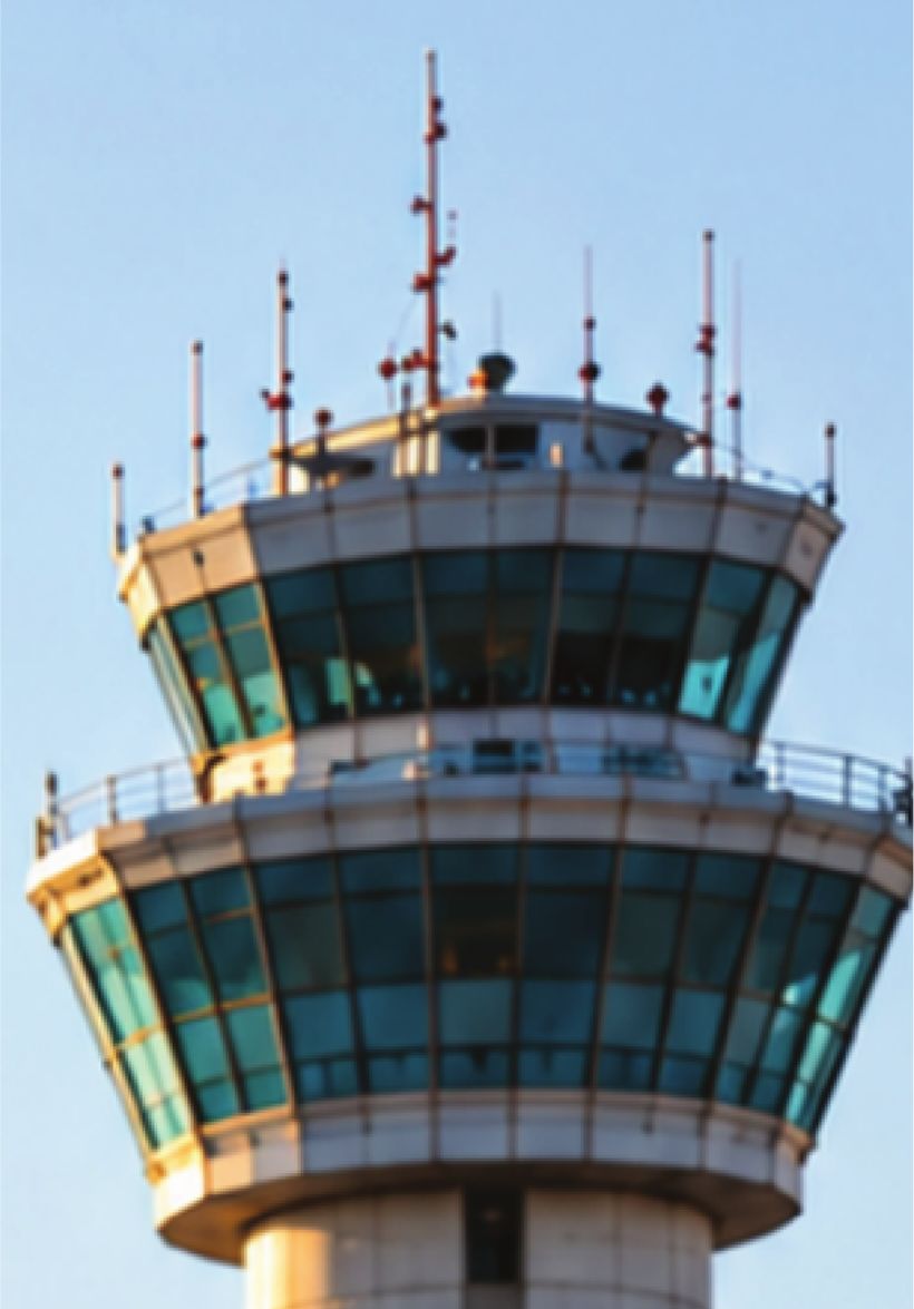 Airport control tower at sunset: station readiness for line maintenance with AviaTask Line